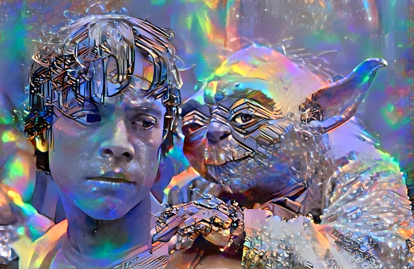 luke and yoda retextured with iridescent ice