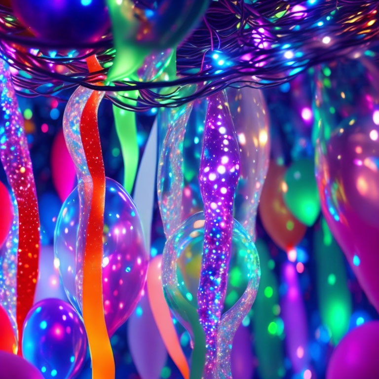 Vibrant Balloons and LED Lights for Festive Atmosphere