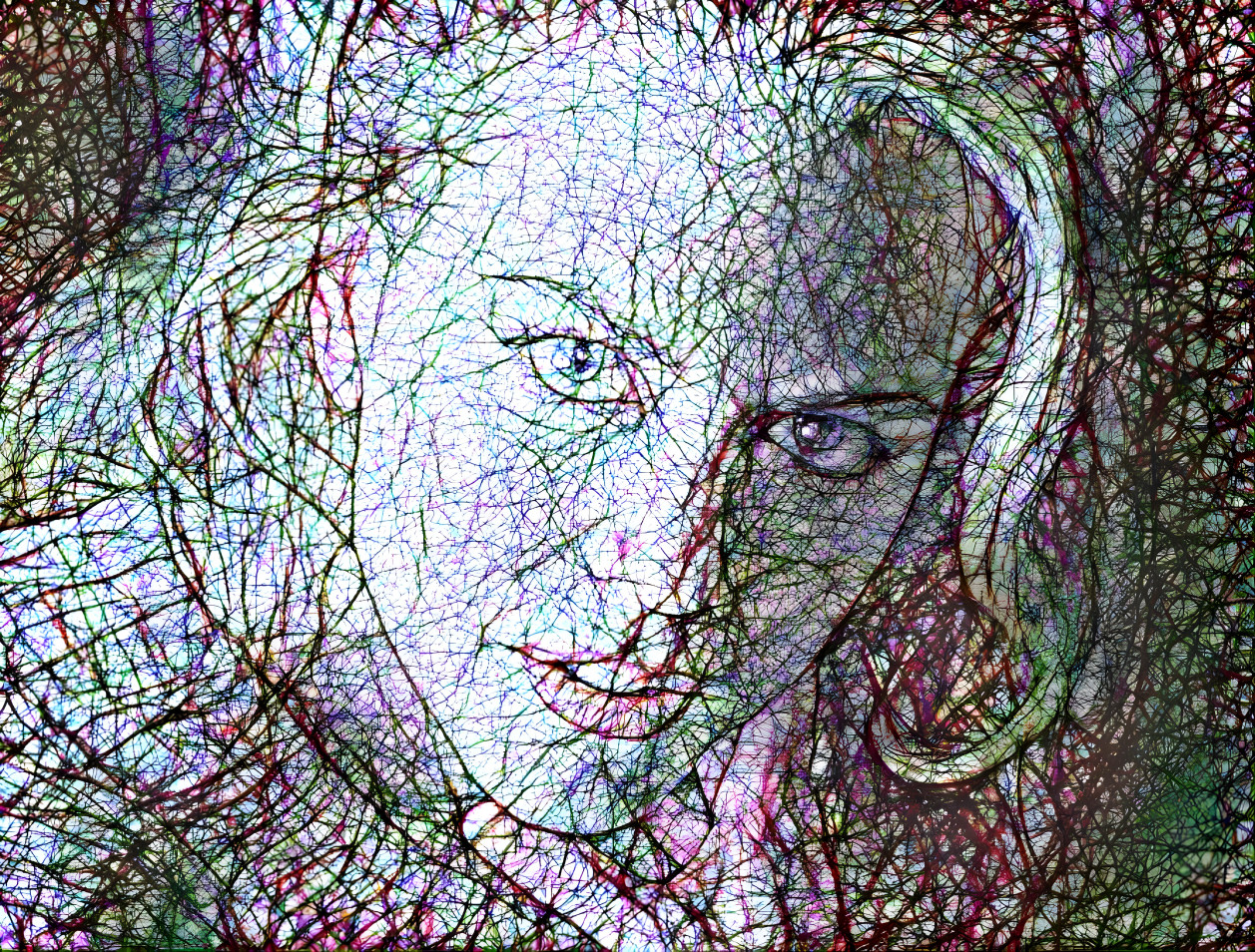 nicole kidman looking up, painting, lines