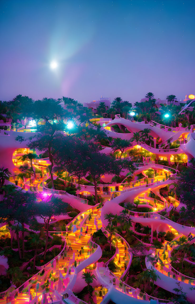 multilevel alien zen garden shopping mall by gaudi