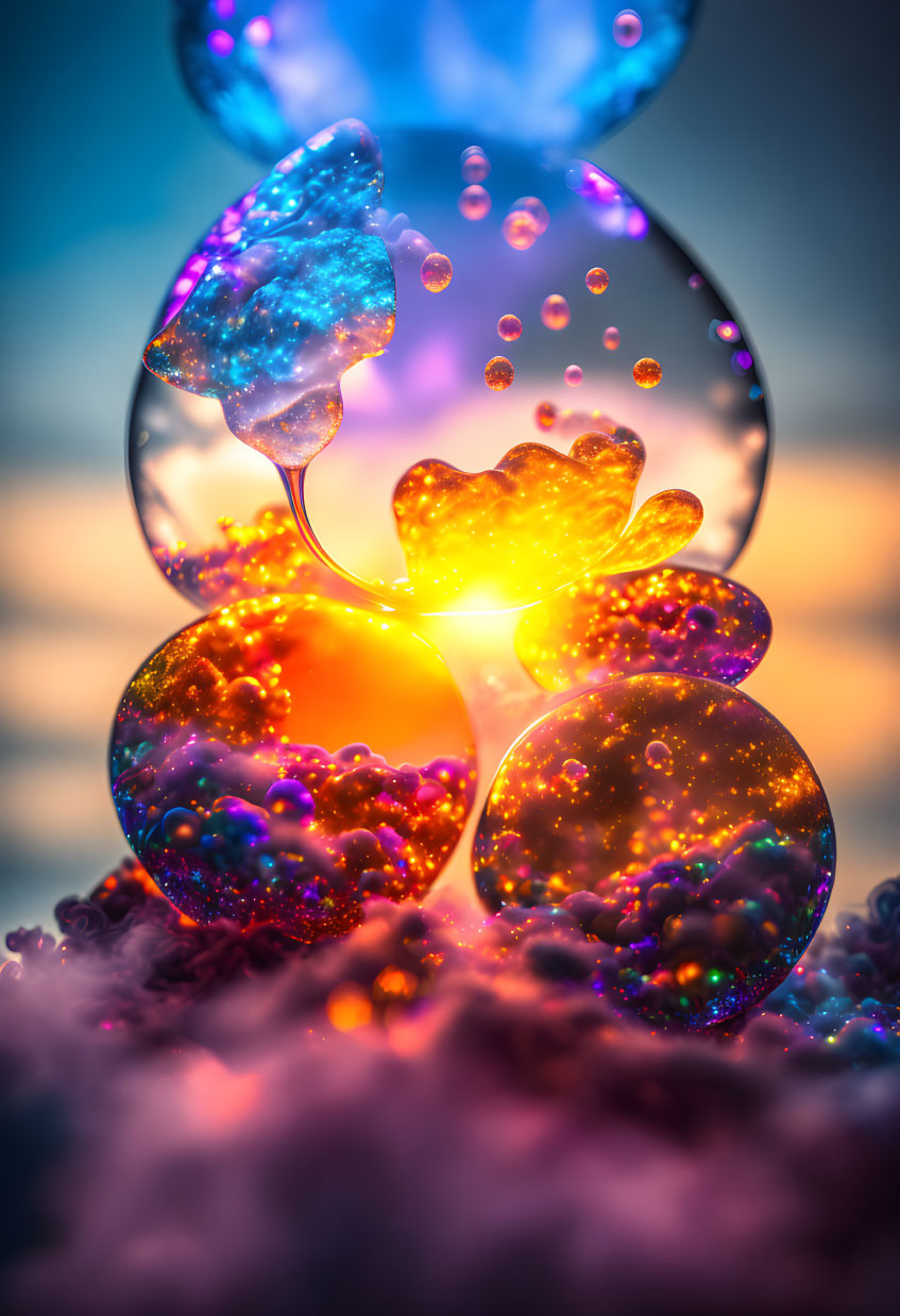 smoke, backlit clouds, transparent ice bubbles