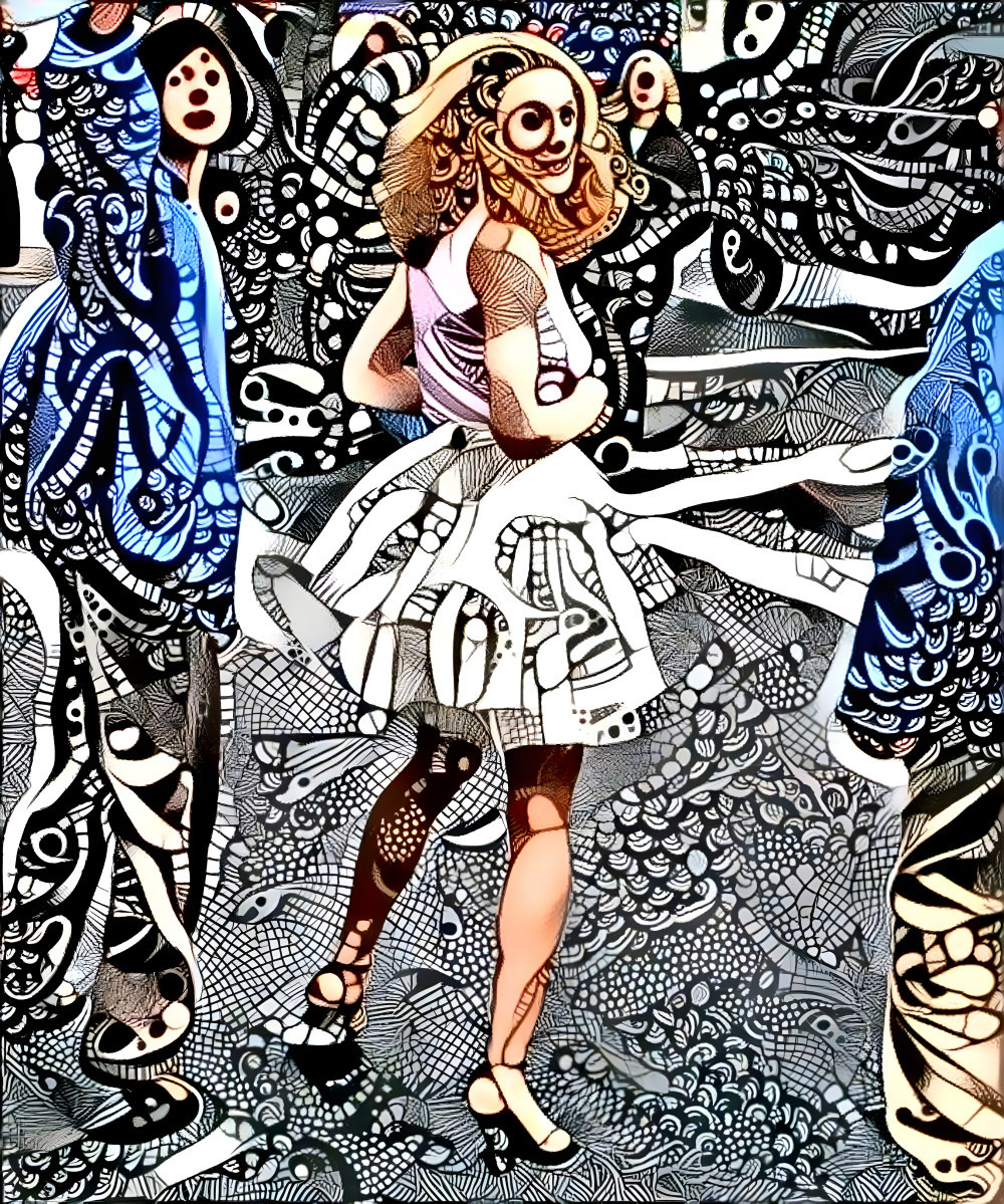 sarah jessica parker in dress, graphic retexture