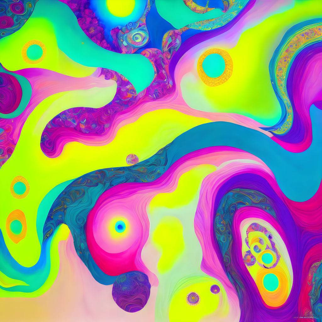 Colorful Psychedelic Abstract Art with Swirling Patterns