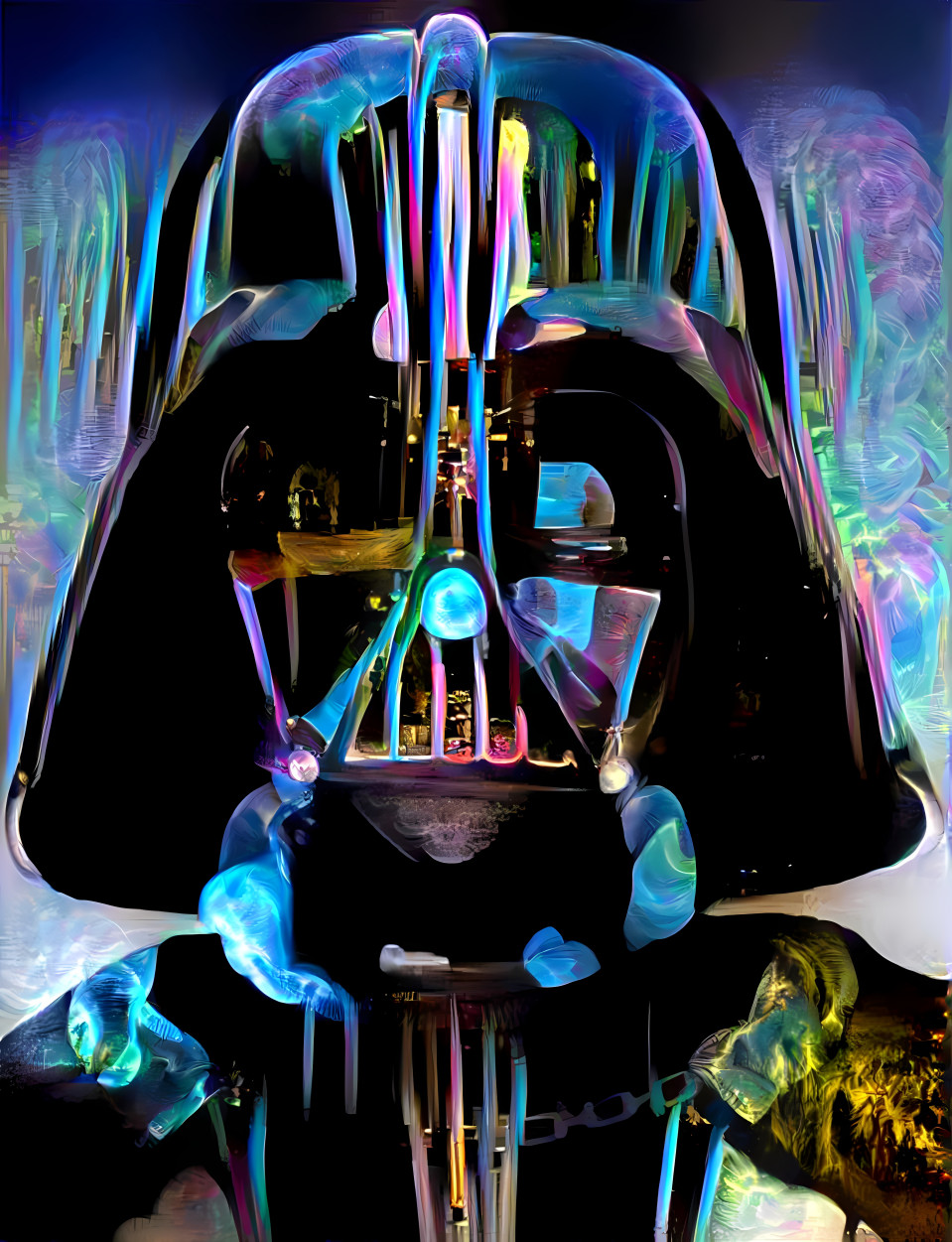 darth vader retextured, neon art