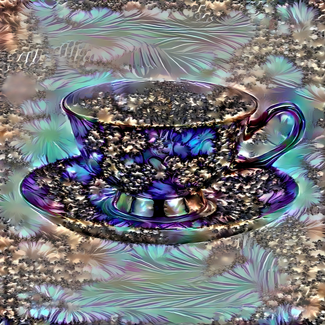 teacup retextured, purple, silver