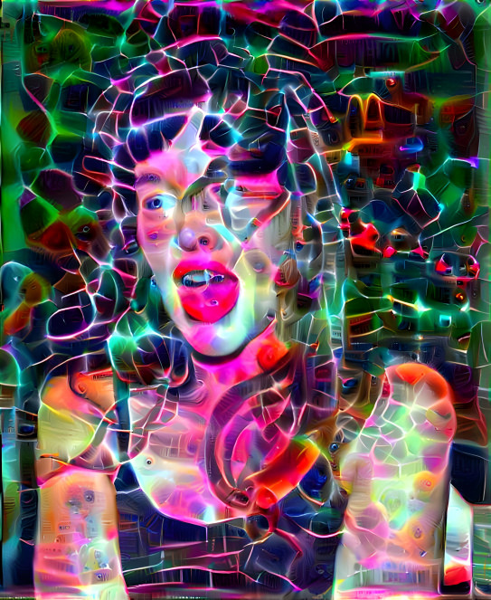 paz de la huerta, tongue, psychadelic, red, green