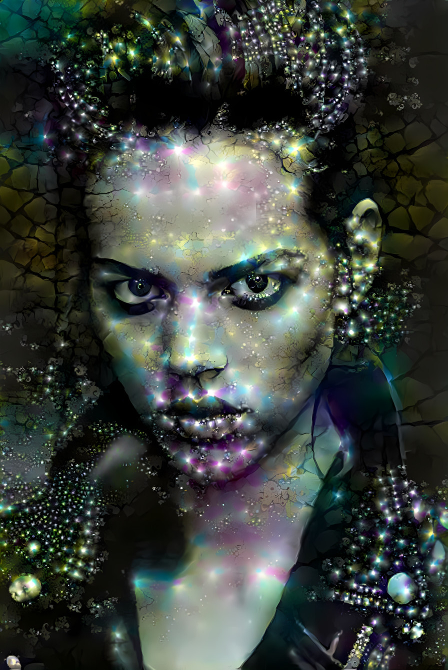 Freja Beha Erichsen, dark, iridescent glow