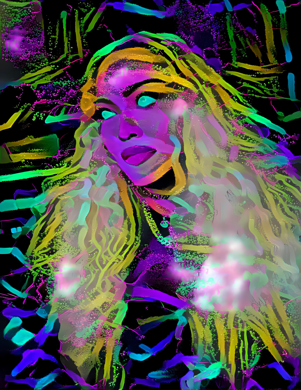 madonna retexture, neon smudge paint