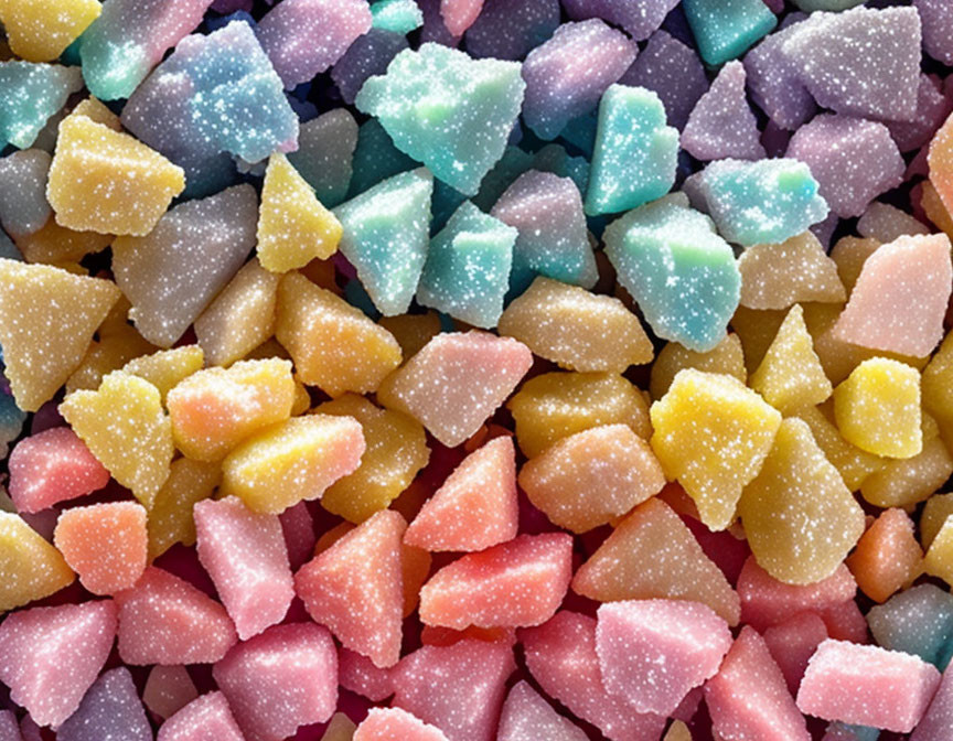 Vibrant Geometric Gummy Candies in Pastel Hues