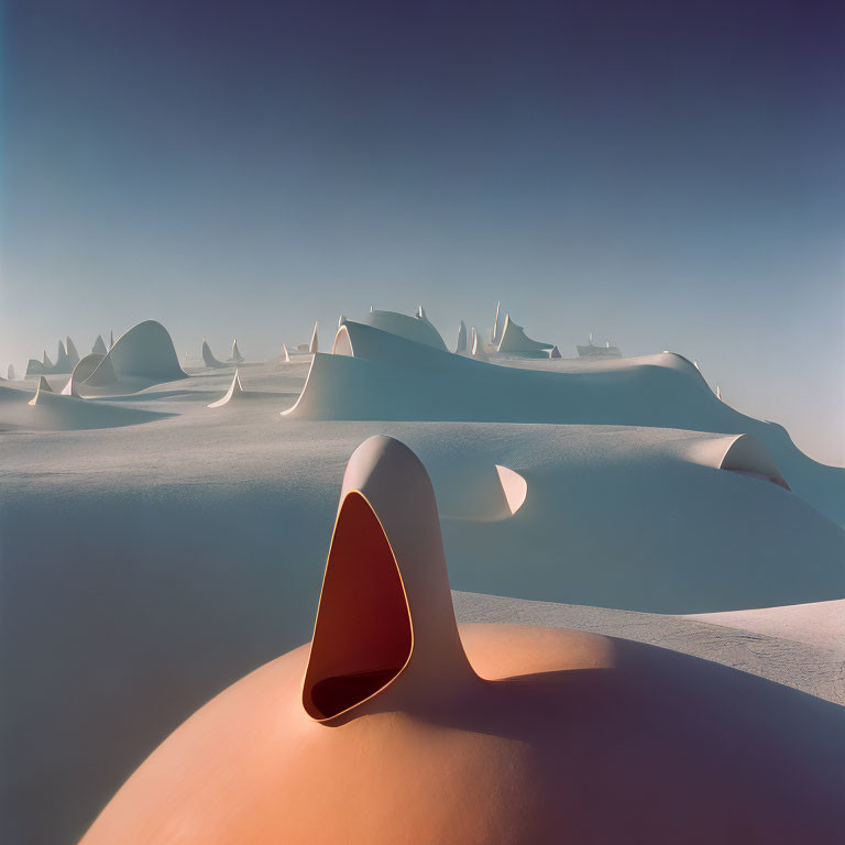 Unique Pipe Structure in Surreal Sand Dune Landscape