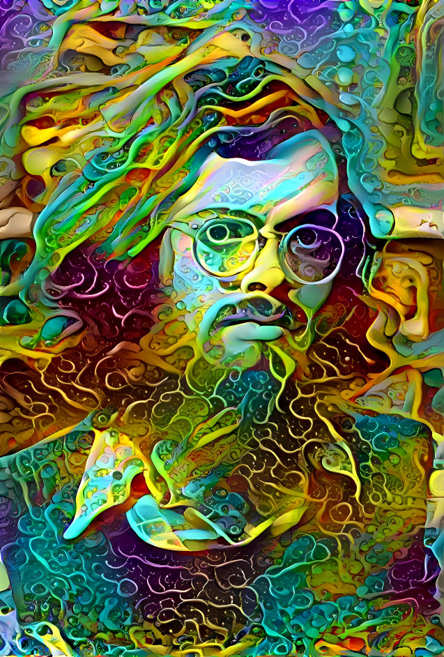 terence mckenna, retextured, green, yellow