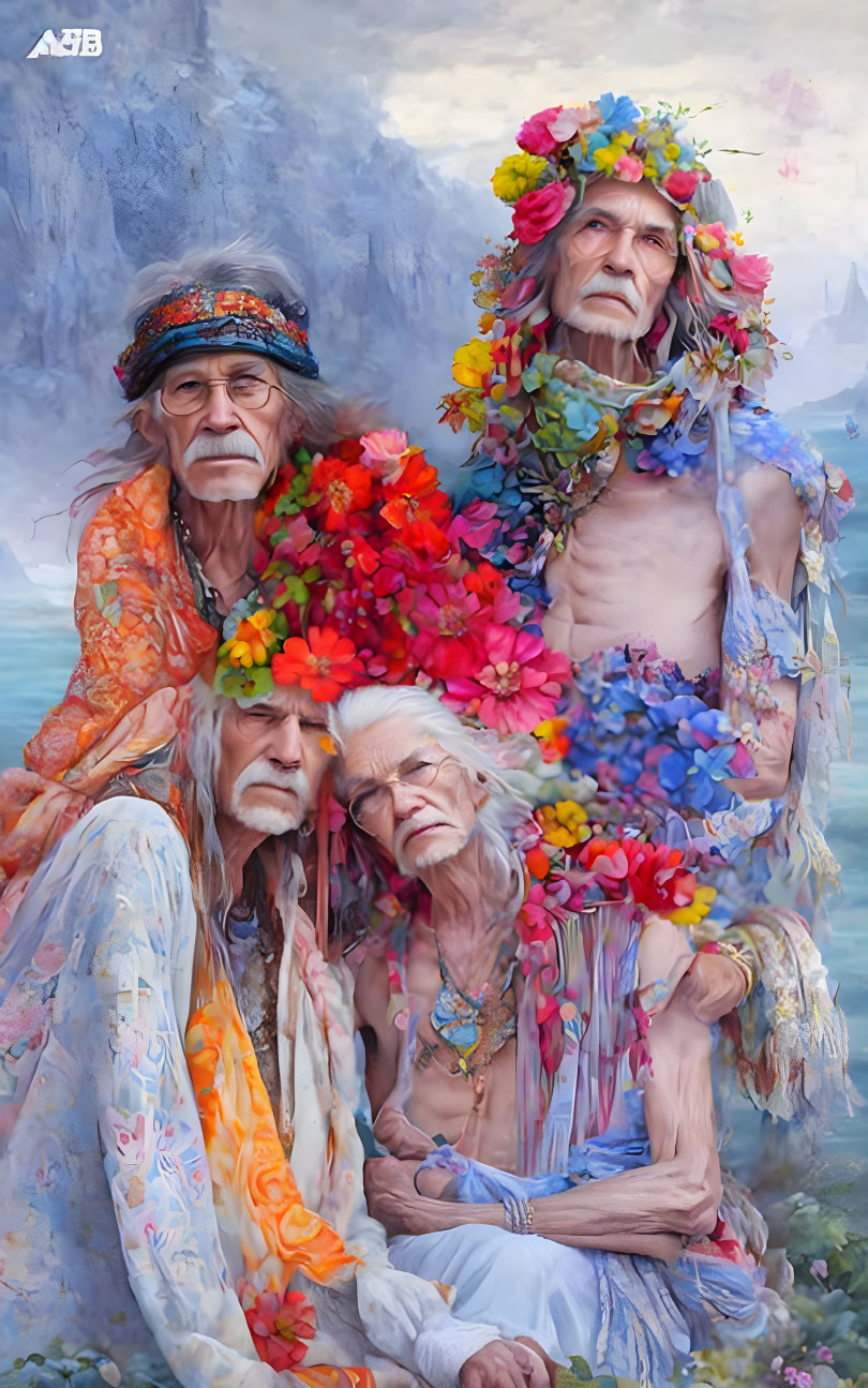 Old Hippies Group Portrait