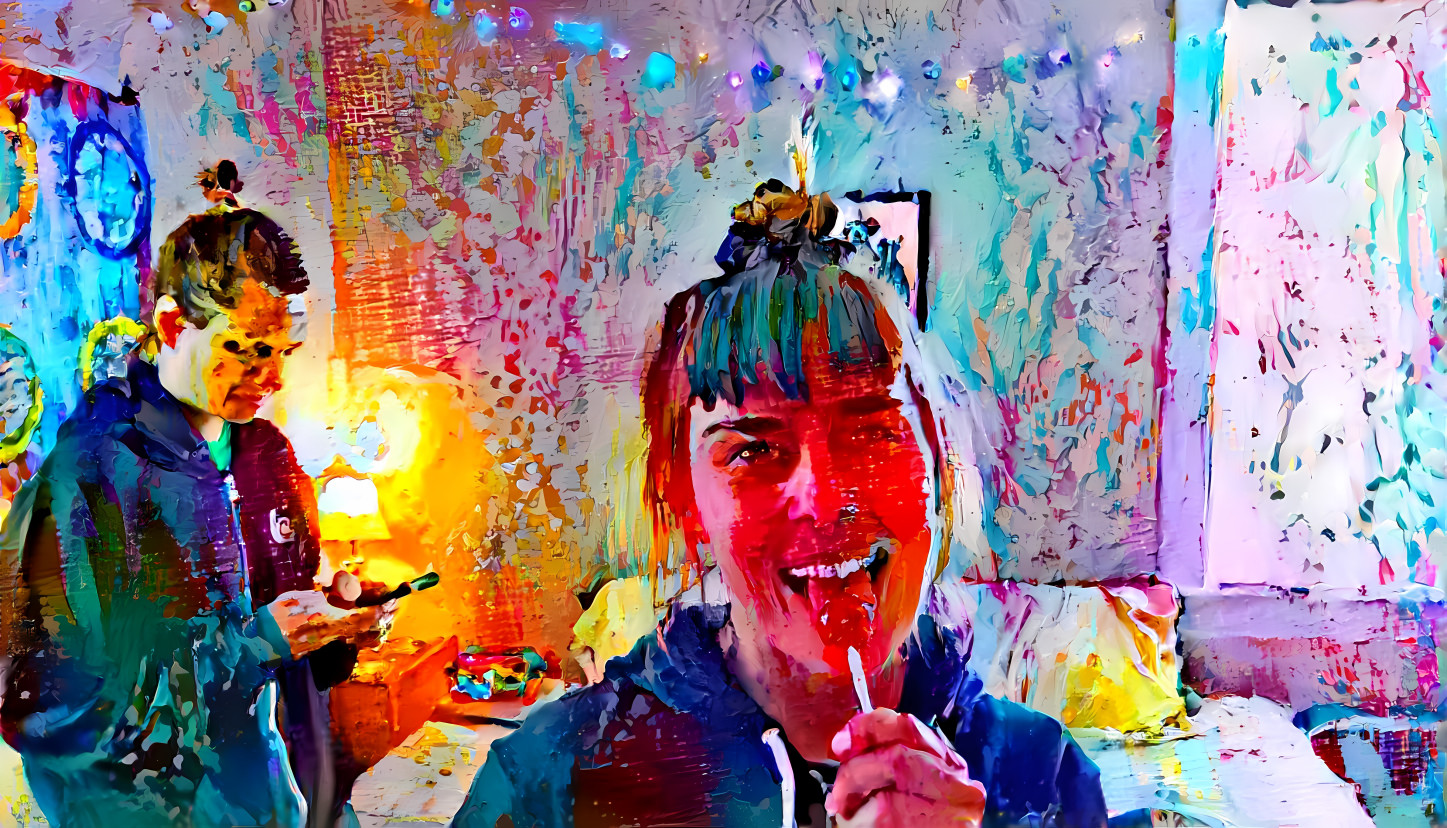 DD user jessica enjoying lollypop, painting