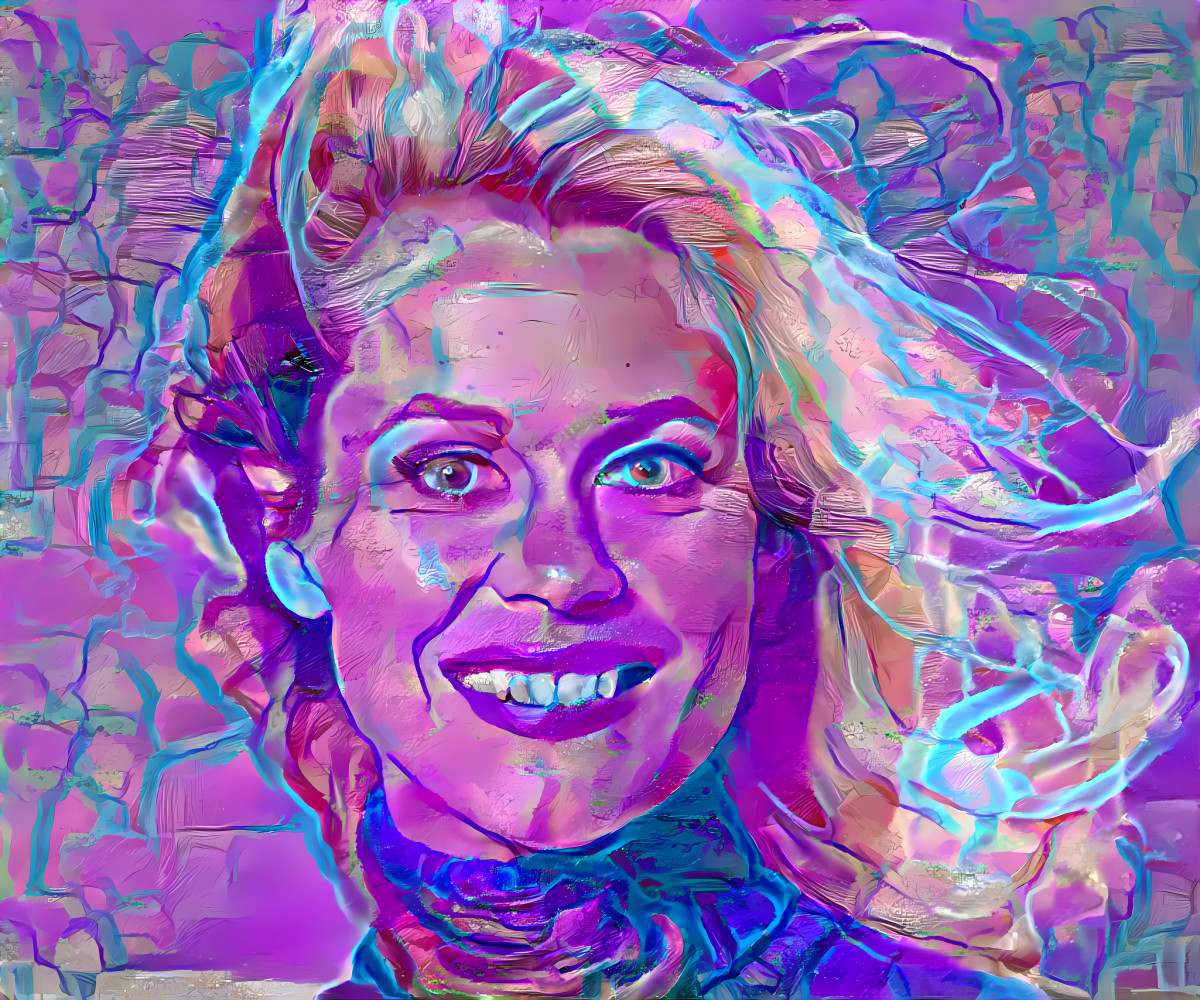 elizabeth montgomery purple, aqua, orange, pink