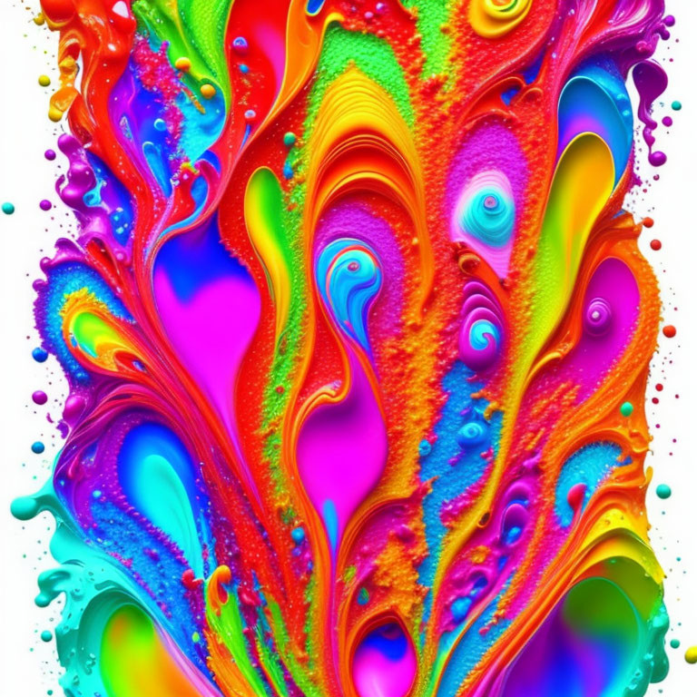 Colorful Psychedelic Swirl with Fluid Patterns and Glossy Texture