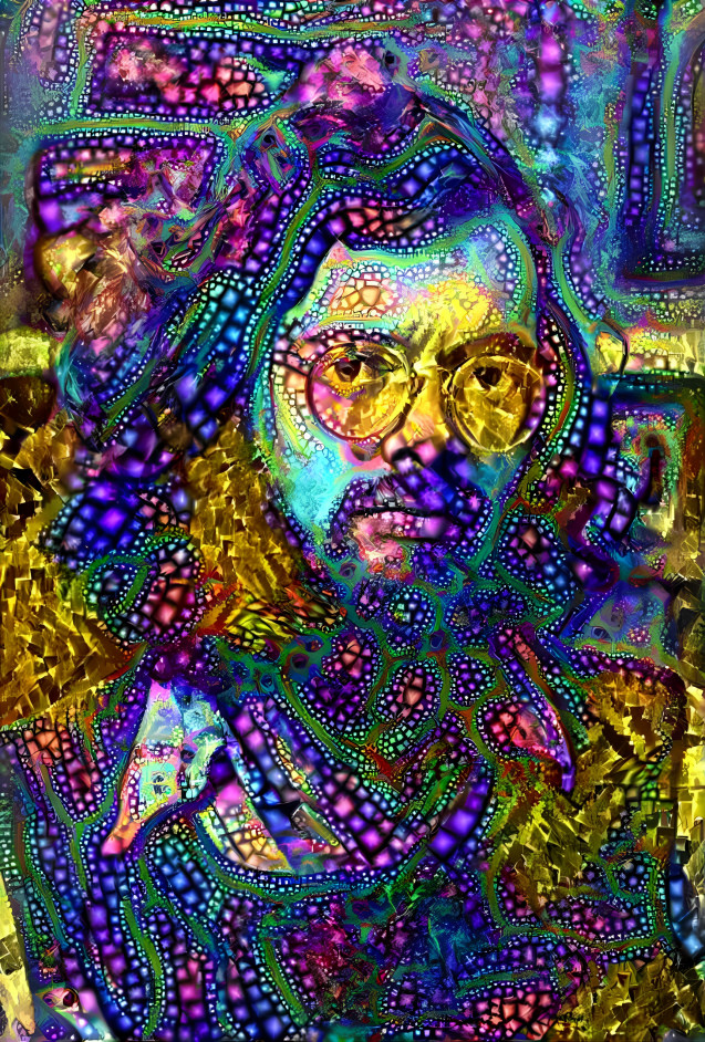 terence mckenna, purple gold psychadelic retexture