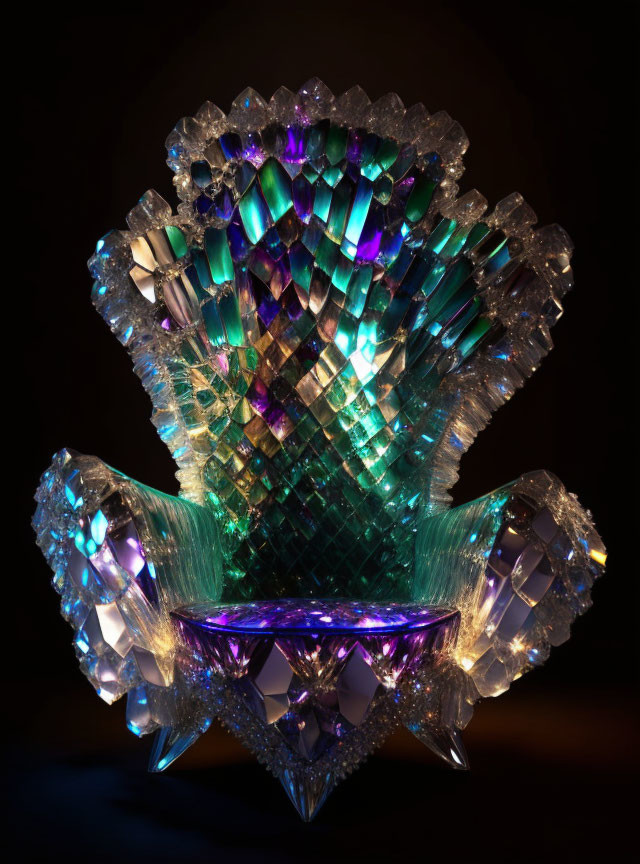  An armchair made out of crystal