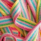 Swirled Pastel Candy with Sparkling Sugar Granules Close-Up
