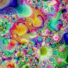 Vibrant abstract bubble pattern with swirling textures