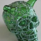 Conceptual 3D-rendered image: Human head structure with green neural networks