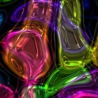 Colorful Swirling Clouds Fractal in Neon Hues