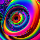 Colorful Soap Bubbles Close-Up with Rainbow Hues