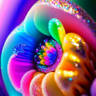 Colorful Abstract Image with Bright Hues and Sparkling Elements