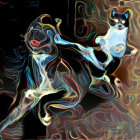 Iridescent abstract swirl in dynamic flow