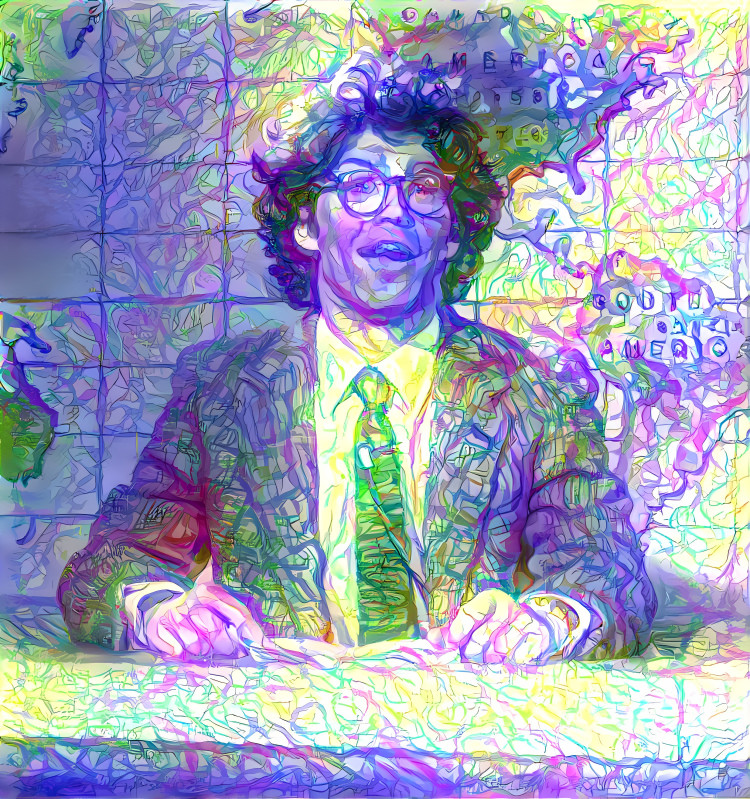 al franken, newscaster, smudge painting