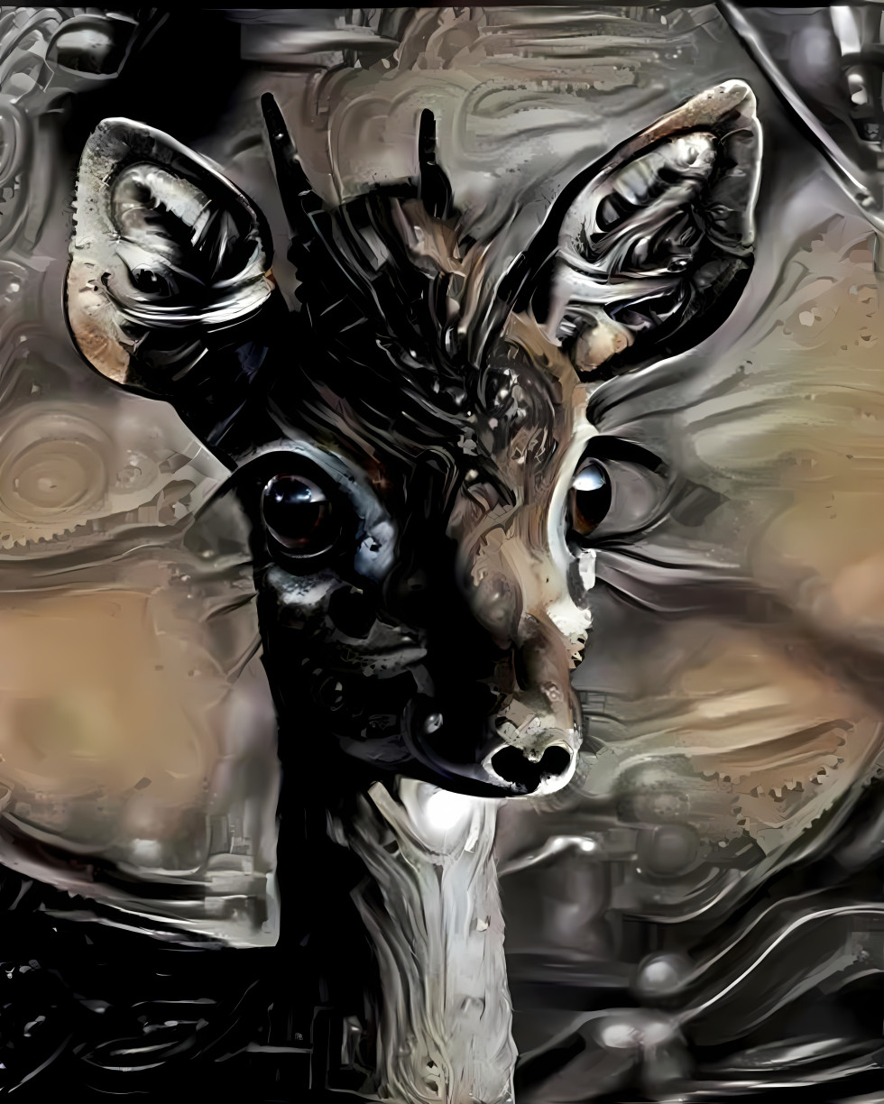 miniature deer retextured with metal