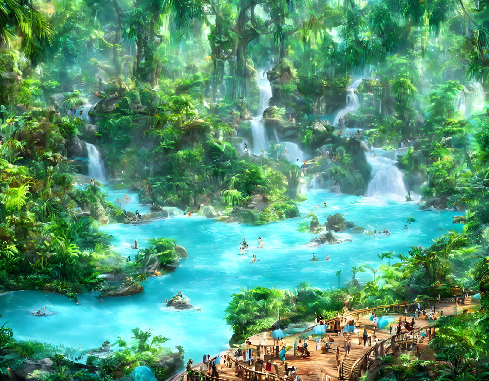 Tropical Jungle Lagoon