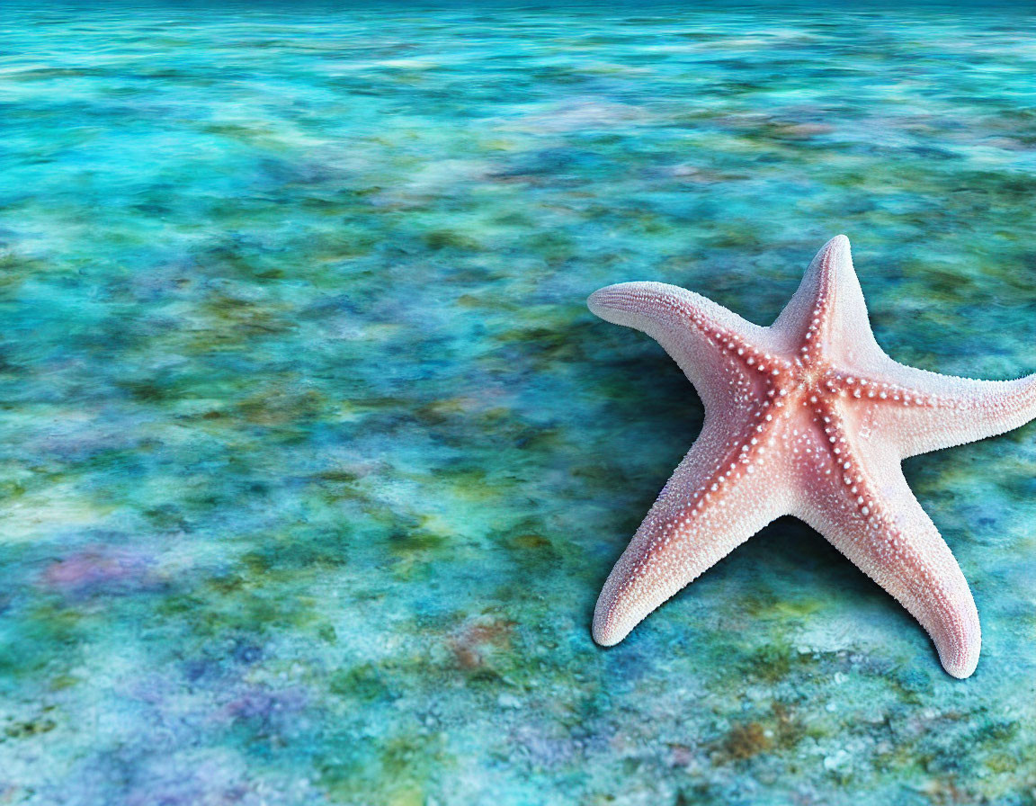 Vivid Pink Starfish on Textured Underwater Surface