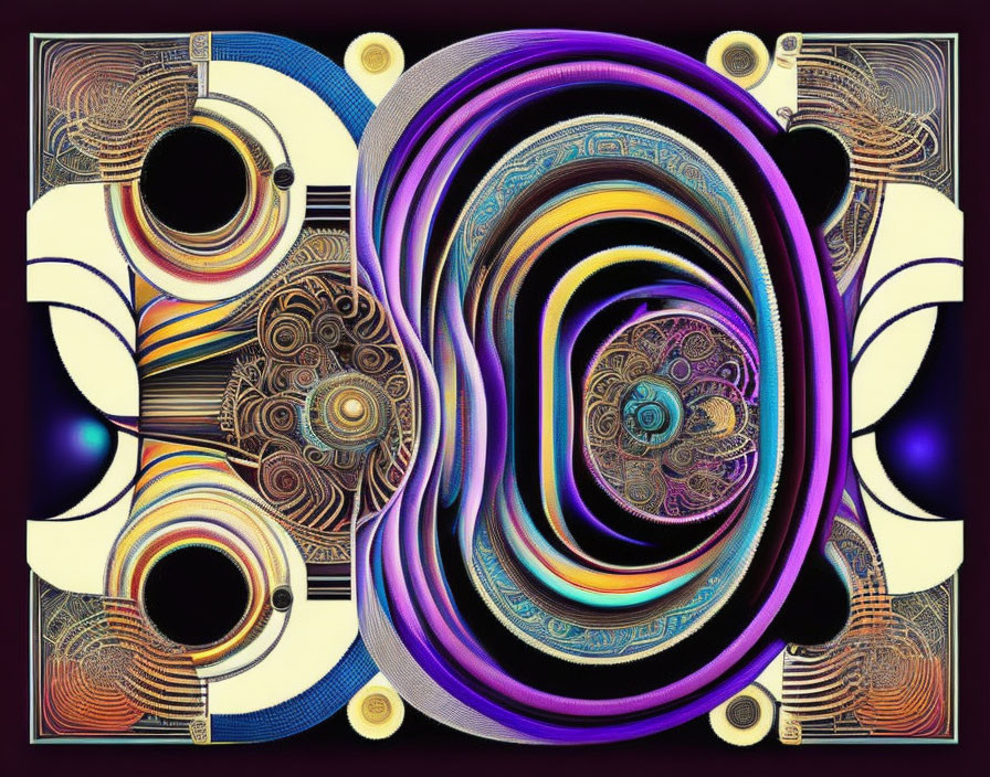 Abstract Digital Art: Vivid Patterns in Cool and Warm Tones