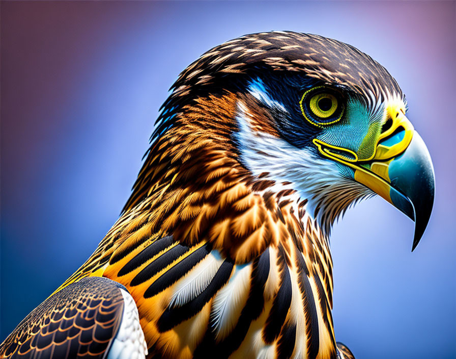 Majestic eagle head with sharp beak and piercing eye