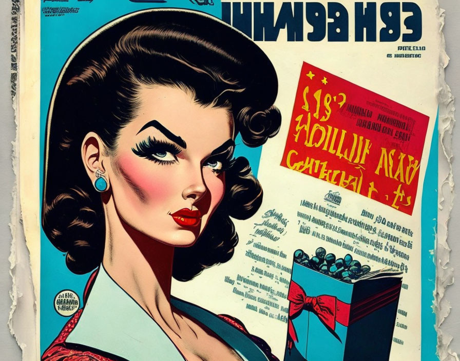 Classic comic book cover with stylized woman and bold text.