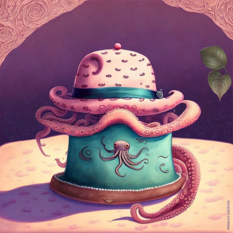 Whimsical Teapot Illustration with Octopus Design