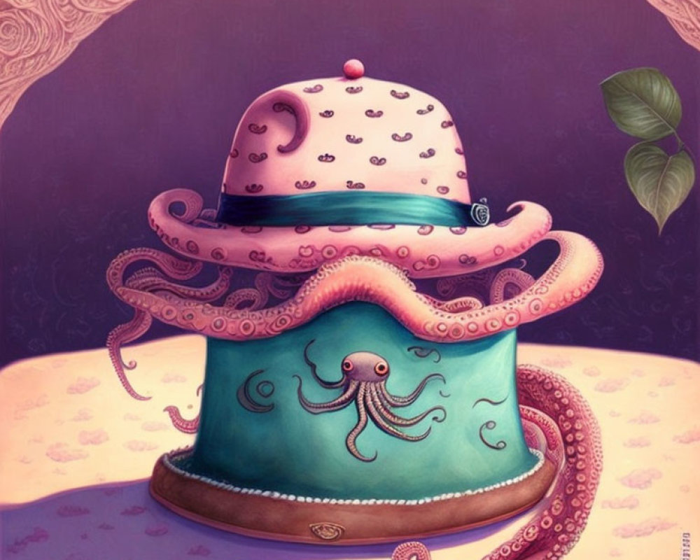 Whimsical Teapot Illustration with Octopus Design