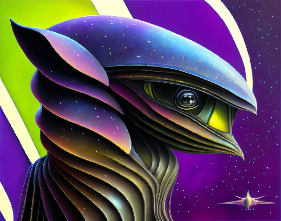 Colorful Stylized Alien Creature with Layered Skin and Single Eye