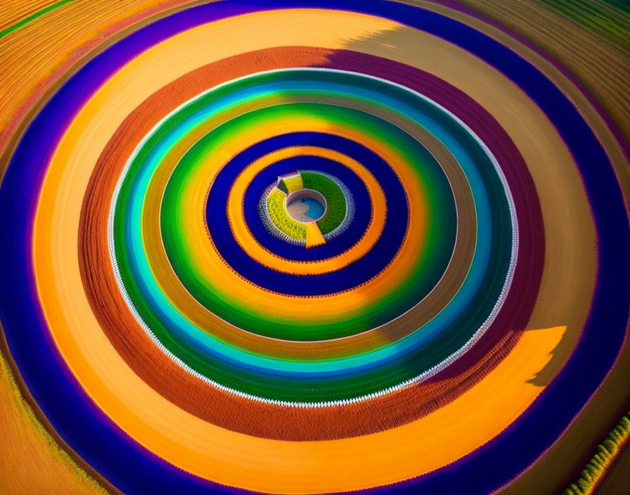 Colorful concentric rings in circular pattern design