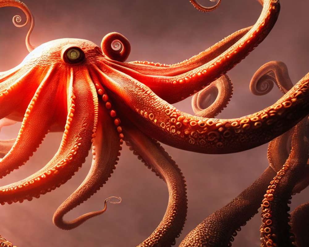 Colorful Octopus Displayed Against Moody Background