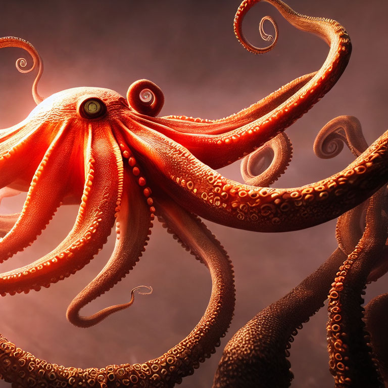 Colorful Octopus Displayed Against Moody Background