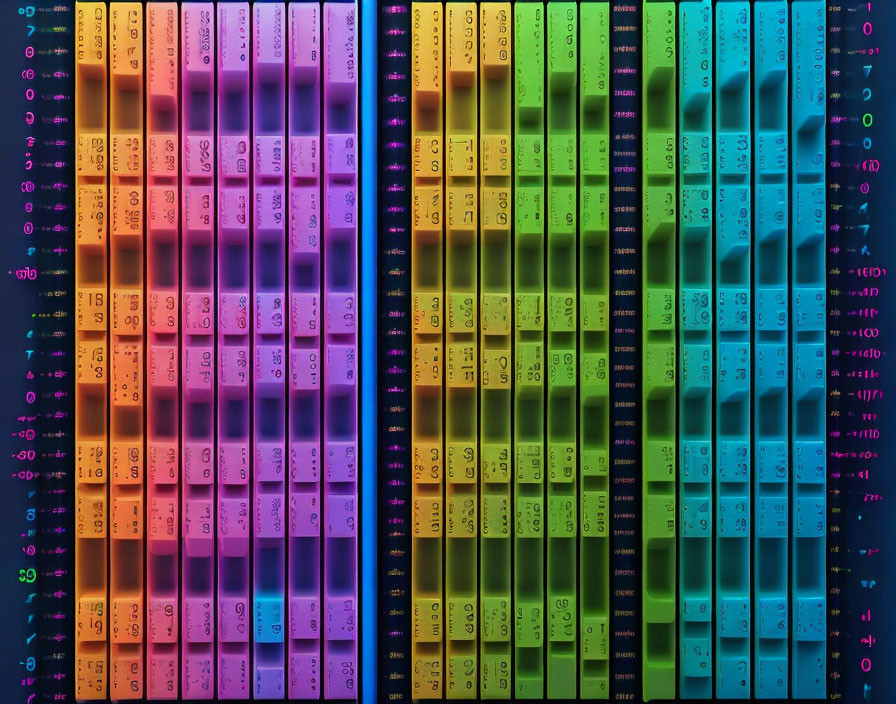 Colorful Periodic Table with Gradient Background and Matching Element Cells