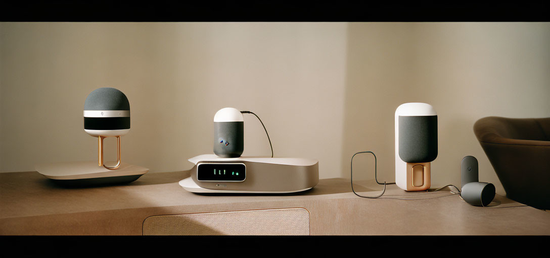 Stylish Smart Speakers on Minimalistic Furniture