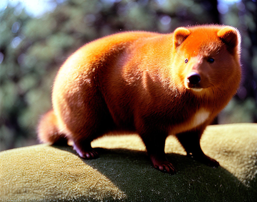 Orange-Furred Bear-Like Animal on Green Surface