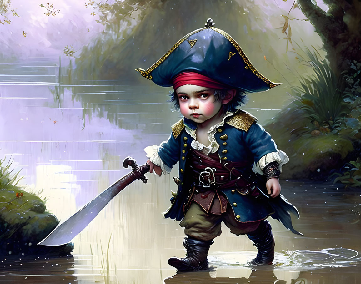 Child Pirate Illustration by Misty Lake & Greenery