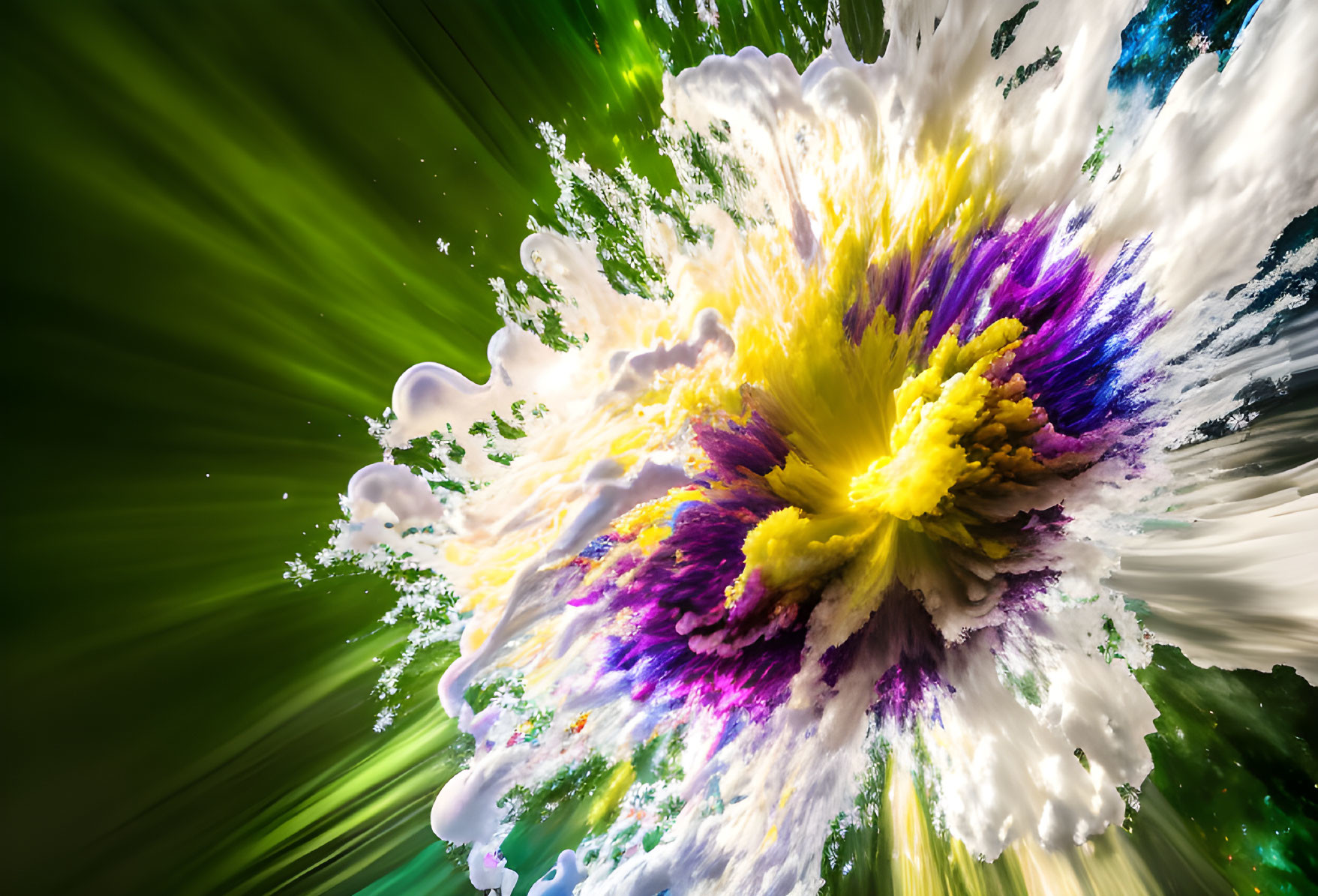 Vibrant colors in dynamic motion on dark background