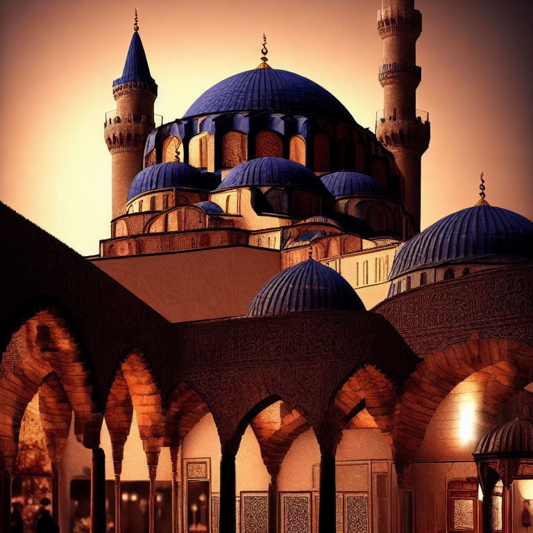 Majestic Sultan Ahmed Mosque with Blue Domes and Minarets