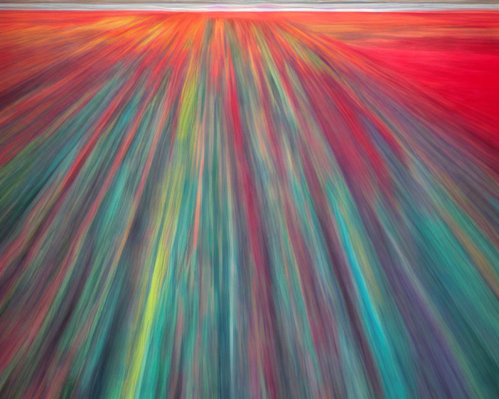 Abstract Colorful Lines Radiating from Central Point in Red, Blue, and Green Hues