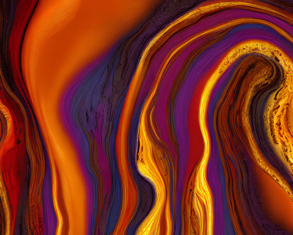 Colorful Swirling Abstract Pattern in Orange, Red, Purple, and Gold