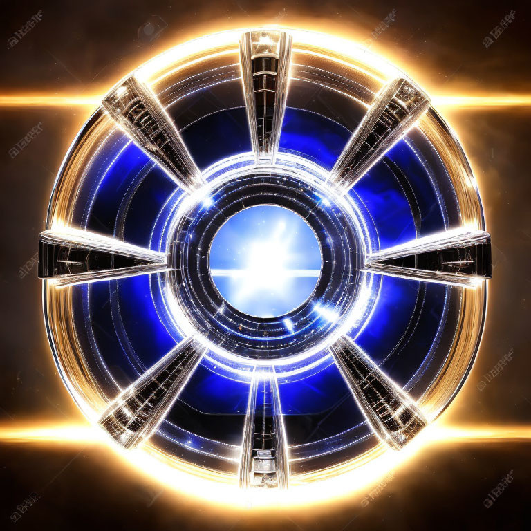 Glowing Energy Portal with Concentric Rings and Bright Core